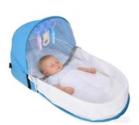 Generisch Lettino da viaggio, pieghevole, lavabile, riutilizzabile con tettuccio parasole, culla con copertura in rete, per picnic, gite in città, compleanni, inaugurazione della casa