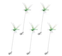 Generisch Libellula artificiale, set multiplo, decorazione per bastoncini da giardino, impermeabile, clip per cappello, per cosplay, giardino, feste, decorazione all'aperto