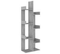 Generisch Libreria 48 x 25,5 x 140 cm, grigio Sonoma, in legno | Design a forma di albero, materiale in legno, resistente all'umidità, compatto, versatile