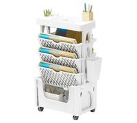 Generisch Libreria mobile a 5 piani, multifunzione | Grande contenitore per carrelli a rotelle, carrello girevole con ruote per aule, casa, studio