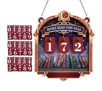 Generisch Libri Letti Quest'anno Contatore - Personalizzato Legge Tracker Per Le Donne Gli Amanti del Libro Club Membri | Rustico Libreria Decorazione Con 30 Piastre Numeri U