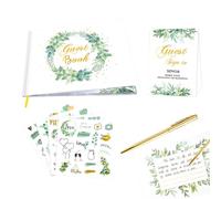 Generisch Libro degli Ospiti del Matrimonio, Libro degli Ospiti del Matrimonio, 120 Pagine, Elegante Libro degli Ospiti della Sposa, Copertina Rigida, Libro di iscrizione, Penna per iscrizione e 4