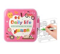 Generisch Libro dei colori ad acqua | Giocattoli educativi riutilizzabili per bambini, libro da colorare, per arte, artigianato, educazione, casa, aula, viaggi, aereo, compleanno