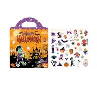 Generisch Libro di adesivi per bambini, motivo Halloween, creativo, per bambini, giocattoli fai da te, attività per ragazze di 3-6 anni, viaggi in ereo, giochi per feste