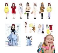 Generisch Libro di adesivi principesse - Bambole da indossare | Libro di fiaba adesivi su unicorni e foreste magiche per bambini, adatto per ragazze, Natale, attività adesive, giocattoli educativi