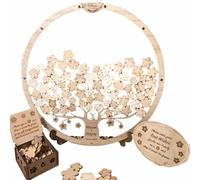 Generisch Libro per Matrimoni | Grande Libro a Forma di | Legno Weding Sigiining Tre | Forma Floreale wod WIDIDE Albero Firma Matrimonio boiok per Feste di Weddiing