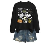 Generisch Lieblingsmensch - Felpa da donna a forma di candela, senza tema di Halloween, a forma di gatto, a maniche lunghe, perfetta per l'uso quotidiano per il tempo libero, Nero , M