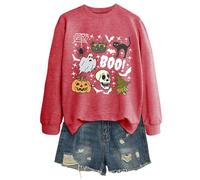 Generisch Lieblingsmensch - Felpa da donna a forma di candela, senza tema di Halloween, a forma di gatto, a maniche lunghe, perfetta per l'uso quotidiano per il tempo libero, Rosso anguria., S