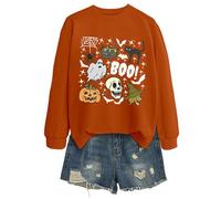 Generisch Lieblingsmensch - Felpa da donna a forma di candela, senza tema di Halloween, a forma di gatto, a maniche lunghe, perfetta per l'uso quotidiano per il tempo libero, Colore: arancione., L