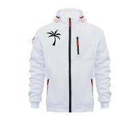 Generisch Limit Io - Felpa con cappuccio da uomo con cerniera, casual, vestibilità larga, maglione, felpa in pile per l'inverno, per tutti i giorni, comoda da streetwear, bianco, S