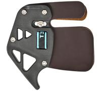 Generisch Linguetta per dita per tiro con l'arco, protezione per le dita regolabile per arco da recurve, protezione in pelle con piastra in alluminio CNC, maggiore controllo e vestibilità comoda