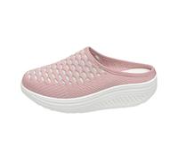 Generisch Loafer - Pantofole estive da donna, in rete, traspiranti, leggere, rotonde, con suola morbida, per attività all'aperto, alla moda, casual, 35-42 EU, Colore: rosso, 41 EU