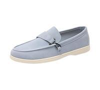 Generisch Loafer - Scarpe da ginnastica da uomo, in pelle scamosciata, leggere, comode, traspiranti, per il tempo libero, comode, Celeste., 39 EU