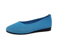 Generisch Loafer - Scarpe estive da donna, in rete, traspiranti, leggere, tinta unita, piatti, antiscivolo, comode, per attività all'aria aperta, casual, 37-42, Celeste., 38 EU