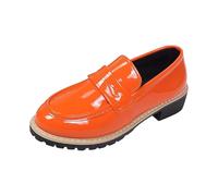 Generisch Loafer versatile con suola alta nel classico design britannico, semplice, scarpe casual tinta unita per tutto il giorno, Colore: arancione., 38 EU