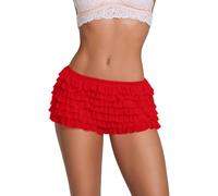 Generisch Lolita Cute Ruffle Lace Trim Pumpkin Pants Sexy Boy Shorts Layered Bottoms Fairy Sweet Pettipants Donna Pantaloncini 501, Colore: rosso, S