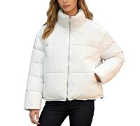 Generisch Lungo donna con orlo regolabile colletto alto per un calore ottimale nella stagione fredda, bianco, M