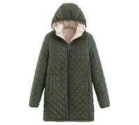 Generisch Lungo parka invernale da donna con comoda fodera in pile più pratica rispetto alla calda giacca termica in climi freddi, verde militare, 3XL