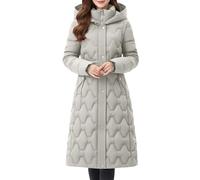 Generisch Lungo tessuto a vita staccabile per un caldo cappotto trapuntato oversize in inverno con capispalla termico rimovibile e antivento per il freddo, beige., M