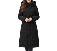 Generisch Lungo tessuto a vita staccabile per un caldo cappotto trapuntato oversize in inverno con capispalla termico rimovibile e antivento per il freddo, Nero , M