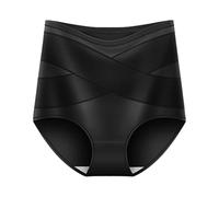 Generisch Lushybum - Biancheria intima modellante di alta qualità, comoda, a prova di perdite, in cotone a vita alta da donna, Nero , XXL