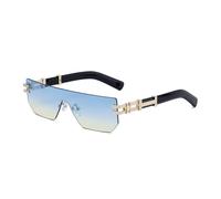 Generisch Luxury Square Sunglasses Without Frame for Women Retro Black Alloy Sunglasses with UV400 Protection,B339, Blu, Unit size