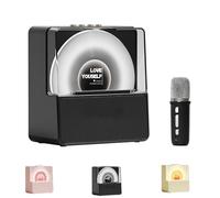 Generisch Macchina for Karaoke con Microfono Wireless, Mini Cassa Bluetooth Portatile for Bambini e Adulti, Altoparlante for Cantare a Casa, Regalo Compleanno Giochi Bambina(Black+1microphone)