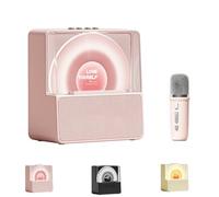 Generisch Macchina for Karaoke con Microfono Wireless, Mini Cassa Bluetooth Portatile for Bambini e Adulti, Altoparlante for Cantare a Casa, Regalo Compleanno Giochi Bambina(Pink+1microphone)
