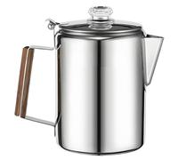 Generisch Macchina per caffè da esterni, in acciaio , compatto, 17 x 12,3 x 19 cm, per campeggio, camper, viaggi in famiglia, campeggio, con manico integrato
