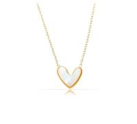 Generisch Made by Nami, collana da donna in oro o argento con madreperla, ciondolo a forma di stella, in acciaio inox chirurgico, ipoallergenico, impermeabile, collana dell'amicizia