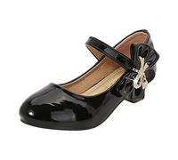 Generisch Mädchen-Kleiderschuhe Mädchen Mary Jane Flache Schuhe Ballerine Flache Party-Schulschuhe mit Schleife für Kleinkinder/kleine Kinder/große Kinder Niedrige Absätze Party Prom Schuhe