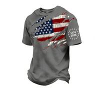 Generisch Maglia a maniche corte per il giorno dell'indipendenza - ricordo patriottico come comodo top per il tempo libero, grigio., XXL