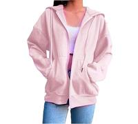 Generisch Maglia a maniche lunghe da donna, in cotone, casual, da donna, estiva, elegante, con cappuccio, con cappuccio, felpa ausiliaria, per autunno e inverno, Colore: arancione., XL
