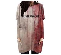 Generisch Maglia a maniche lunghe oversize e mini abito con stampa sanguinosa di Halloween per donna bracciale San Valentino, Viola chiaro, S