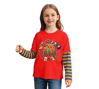 Generisch Maglia a maniche lunghe per ragazze e ragazzi, ideale per le vacanze rilassate e la vita quotidiana, adatta per bambini tra due anni, Colore: rosso, 7-8 Anni