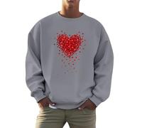 Generisch Maglia maglione casual con scollo rotondo e stampa lettere per San Valentino per uomo e donna" maglietta scollo a V uomo sexy, grigio chiaro., 3XL