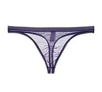 Generisch Maglia perizoma da uomo trasparente in rete trunk trasparente erotico perizoma traspirante sexy slip sportivo slip gay biancheria intima morbida boxer, Lilla, L