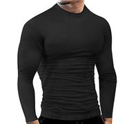 Generisch Maglietta a compressione da uomo, aderente, traspirante, a maniche lunghe, leggera, girocollo, sportiva, a maniche lunghe, palestra, allenamento, fitness, bodybuilding, top a maniche lunghe,