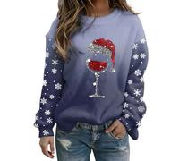 Generisch Maglietta a maniche lunghe 2025 in flanella con scollo rotondo, morbida camicia in pile felpato, calda e confortevole, vestibilità casual per tutti i giorni in vacanza., Blu scuro, 3XL