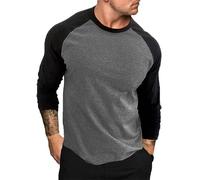 Generisch Maglietta a maniche lunghe da uomo alla moda, a maniche lunghe, basic, per il tempo libero, a maniche lunghe, comoda, sottile, sottile, sottile, slim fit, da lavoro, leggera, estiva da uomo