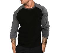 Generisch Maglietta a maniche lunghe da uomo alla moda, a maniche lunghe, basic, per il tempo libero, a maniche lunghe, comoda, sottile, sottile, sottile, slim fit, da lavoro, leggera, estiva da uomo