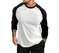 Generisch Maglietta a maniche lunghe da uomo alla moda, a maniche lunghe, basic, per il tempo libero, a maniche lunghe, comoda, sottile, sottile, sottile, slim fit, da lavoro, leggera, estiva da uomo