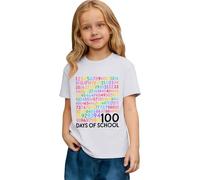 Generisch Maglietta da gioco dinamica per bambini, con motivo di inizio della scuola, in cotone, per il tempo libero, per la classe, per l'apprendimento, design moderno e streetwear