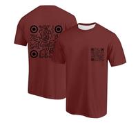 Generisch Maglietta da uomo 2026 con scollo rotondo, stampa codice QR, a maniche corte, alla moda, comoda maglietta sportiva per il tempo libero attivo e tutti i giorni, Colore: rosso, L