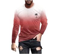 Generisch Maglietta da uomo a maniche lunghe, basic, a maniche lunghe, per il tempo libero, a maniche lunghe, alla moda, a maniche lunghe, a girocollo, oversize, con sfumatura, sottile, a maniche