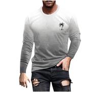 Generisch Maglietta da uomo a maniche lunghe, basic, a maniche lunghe, per il tempo libero, a maniche lunghe, alla moda, a maniche lunghe, a girocollo, oversize, con sfumatura, sottile, a maniche