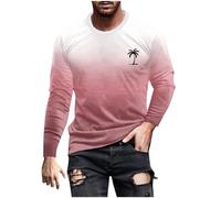 Generisch Maglietta da uomo a maniche lunghe, basic, a maniche lunghe, per il tempo libero, a maniche lunghe, alla moda, a maniche lunghe, a girocollo, oversize, con sfumatura, sottile, a maniche