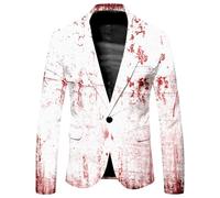Generisch Maglietta da uomo Halloween Graphic Print casual, tinta unita, per feste, balli di fine anno (bianco, XXL)
