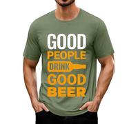 Generisch Maglietta da uomo Oktoberfest, con stampa della birra, a maniche corte, girocollo, con scritta "Good People Drink Good Beer", Verde Beer Shirt Uomo, 3XL