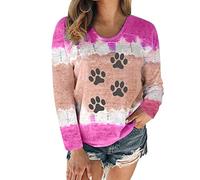 Generisch Maglietta estiva da donna con scollo a U come tunica casual in comoda larghezza per un relax, rosa intenso, XL